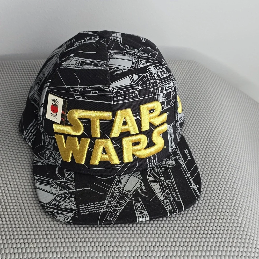 STAR WARS X-WING FIGHTER BLUEPRINT MENS SNAP BACK HAT CAP EMBROIDERED